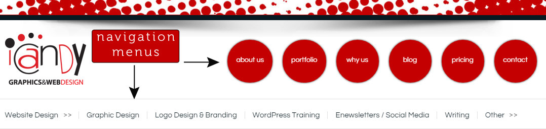 website navigation menu