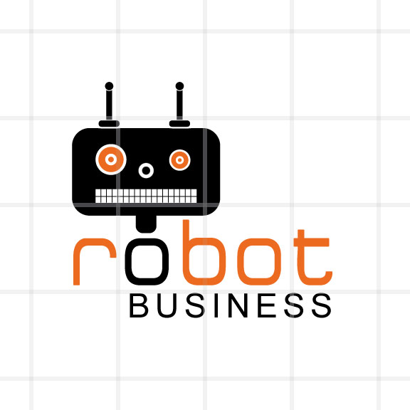 Quirky Black Robot Logo Design Bizzy Bizzy An Experiential