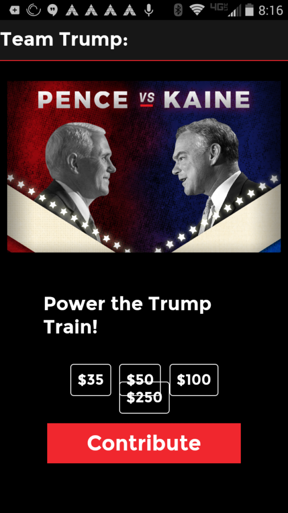 Trump mobile website