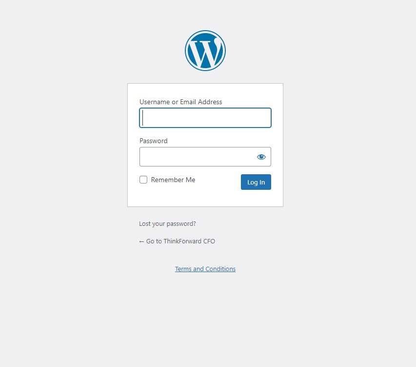 Logging into WordPress to edit your Website