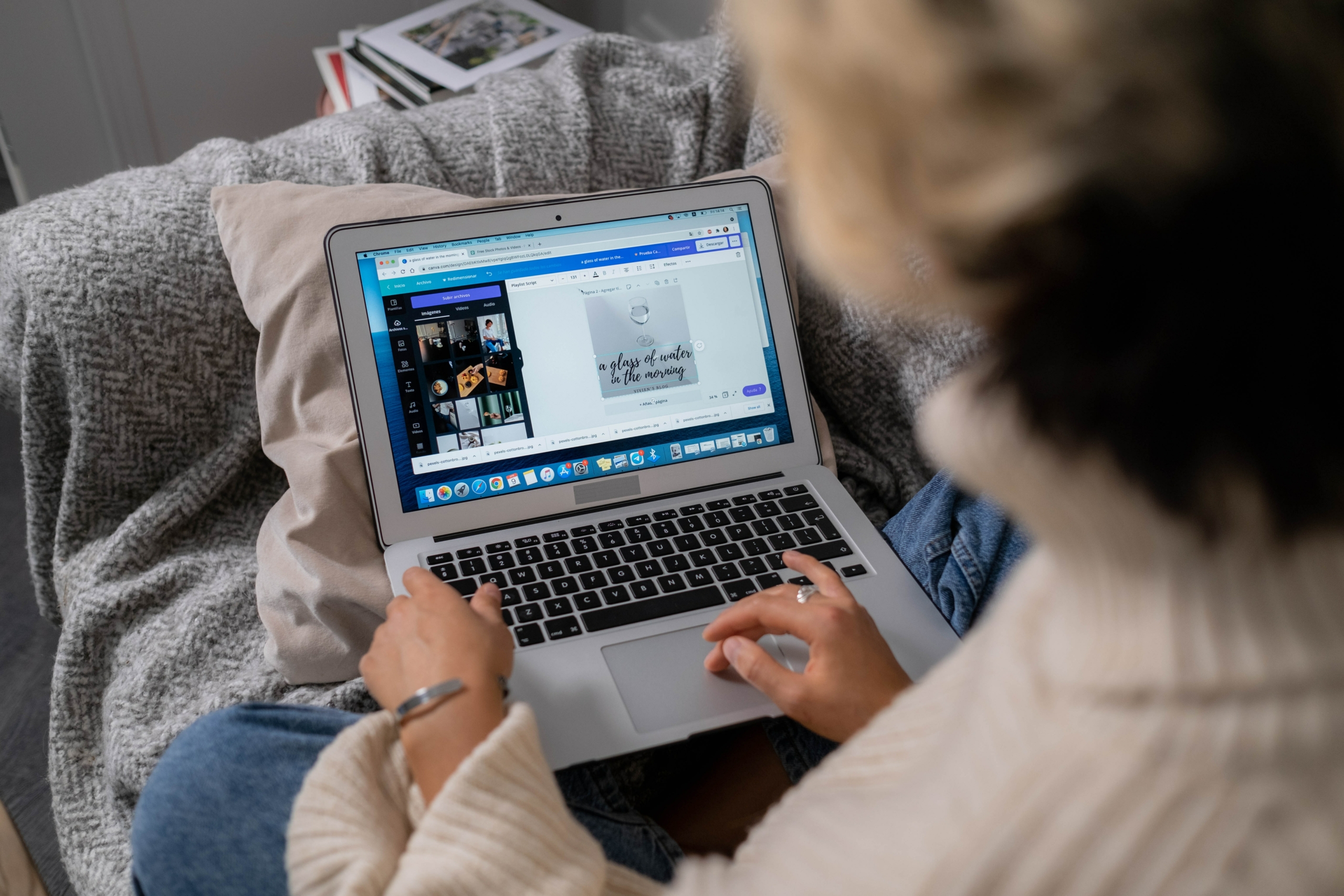 person on couch on laptop