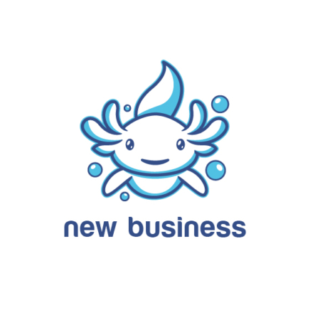 Modern Underwater Blue Axolotl Logo