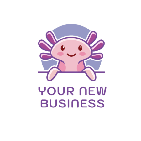 Adorable Pink Axolotl Logo