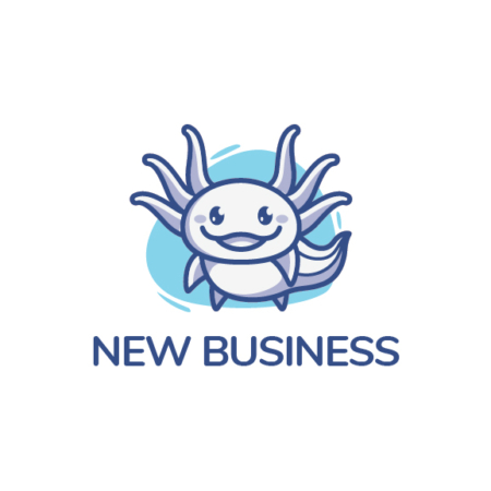 Smiling Blue Axolotl Logo