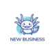 Smiling Blue Axolotl Logo