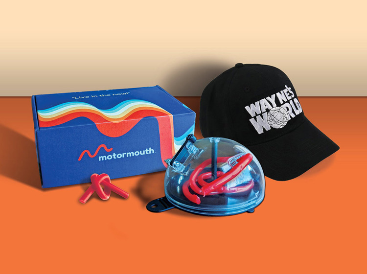 Wayne's World hat and licorice dispenser by Motormouth box