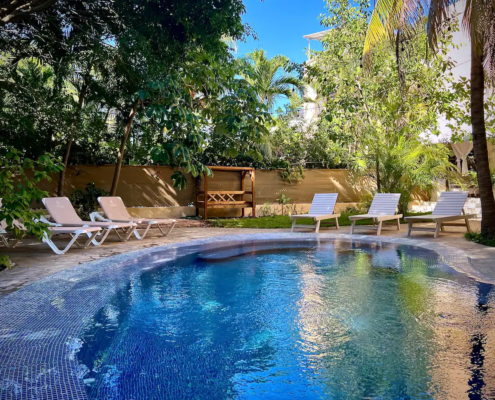 Pool at Mexican vacation home on retreat